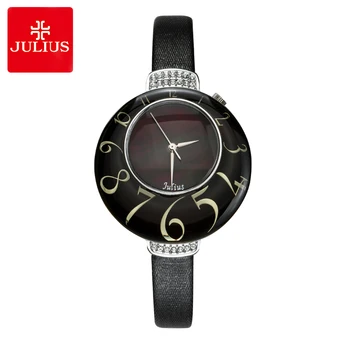 Top Lady Women's Watch Japan Quartz Elegant Shell Big Fashion Hours Design Dress Bracelet Leather Girl Birthday Gift No Box assassin s time men s watch japan quartz lunar man hours punk fire fine fashion clock genuine leather boy s birthday gift box