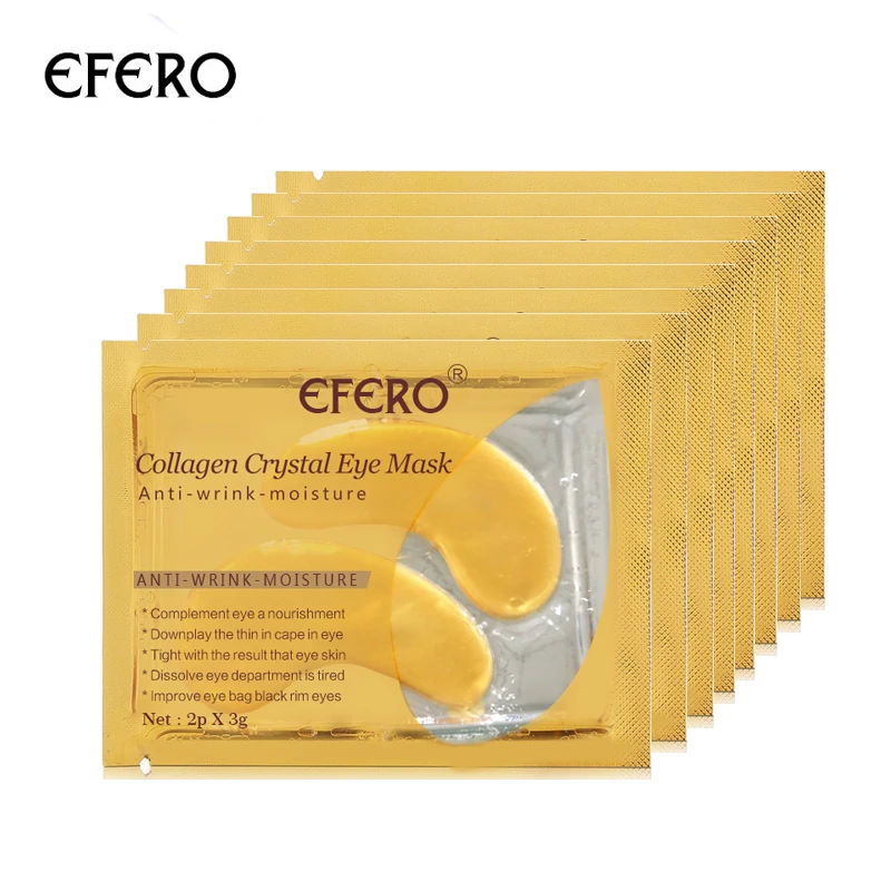 

30pcs=15pairs Crystal Collagen Eye Masks Face Mask Eye Skin Repair Anti-Puffiness Moisturizing Eyelid Patch Gel Eye Pads efero