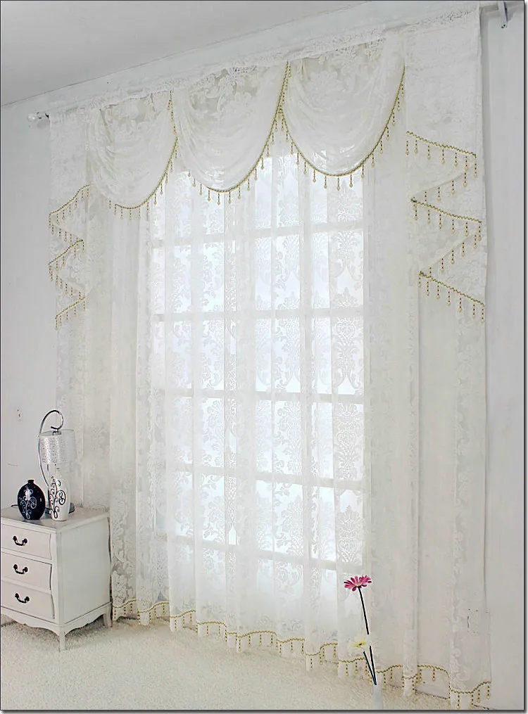 White Beautiful Curtains For Living Room Tulle Classic Atmosphere