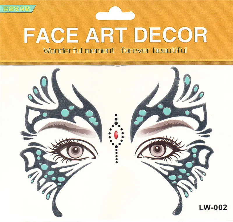 Buy 2pcs/lot Halloween Butterfly Eye Sticker Funny Face Stickers makeup eye