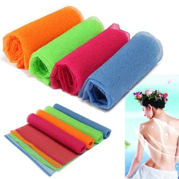 

90cm x 30cm Skin Cloth Exfoliating Wash Cloth Gently Body Nylon Mesh Bath Shower Towel Skin Polishing Towel