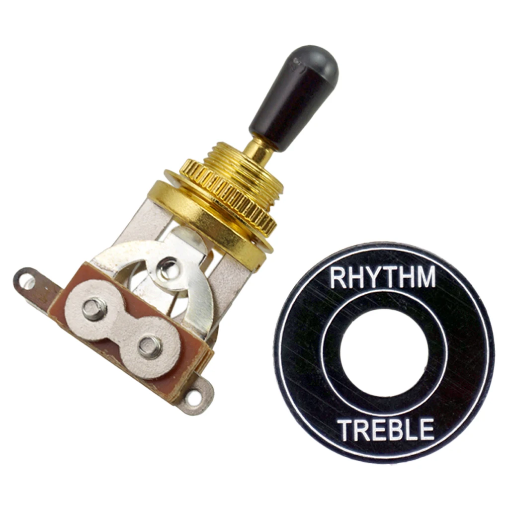 Brass Knob Guitar Switch 3-Channel Selector Toggle Guitar Switch Guitar with Rhythm Treble Washer Plate 