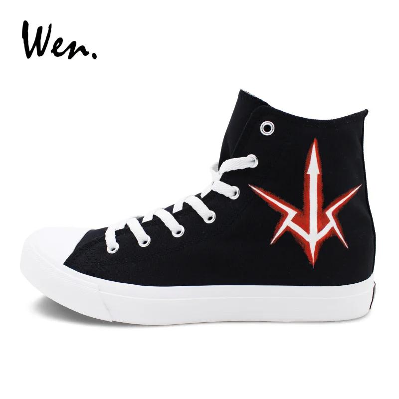 

Wen HAND PAINTED Canvas Shoes Custom Design Anime Lelouch Code Geass Men's Sneakers Big Size 46-49 Women's Lace up Plimsolls