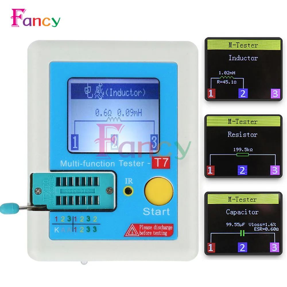 New LCR-T7 Transistor Tester TFT Diode Triode Capacitance Meter LCR ESR meter NPN PNP MOSFET IR Multifunction tester multimeter New LCR-T7 Transistor Tester TFT Diode Triode Capacitance Meter LCR ESR meter NPN PNP MOSFET IR Multifunction tester multimeter