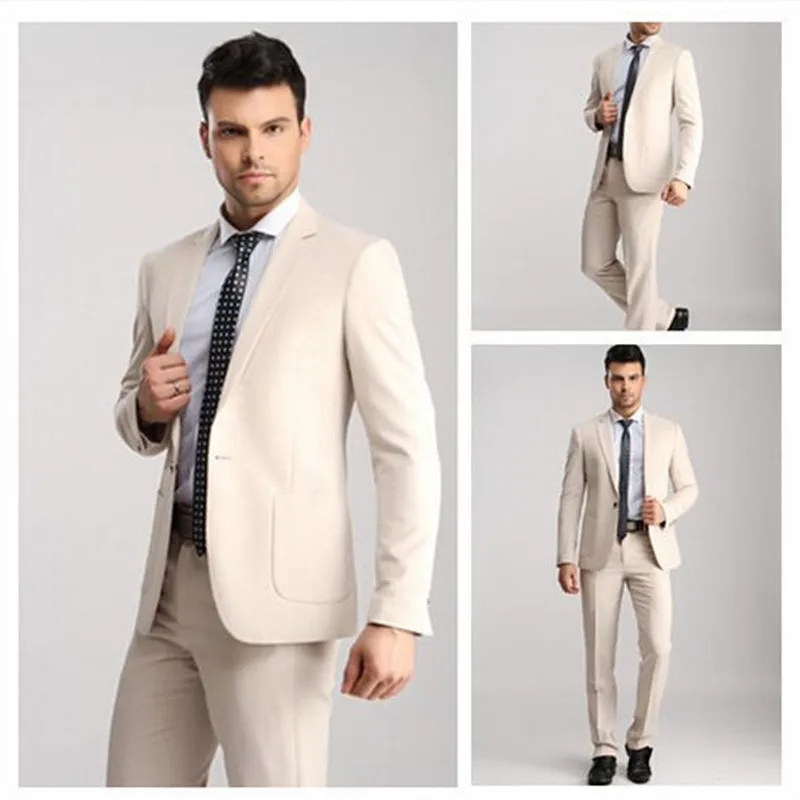 Hot Selling Khaki Terno Masculino Business Formal Slim Fit Men Suits ...