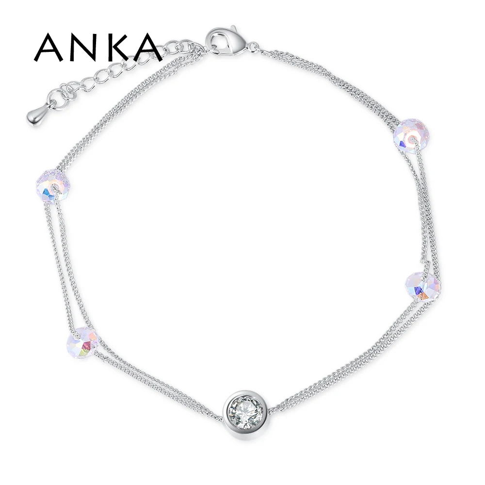 

ANKA barefoot round charm anklet fashion jewelry new crystal anklets for woman main stone Crystals from Austria #132881