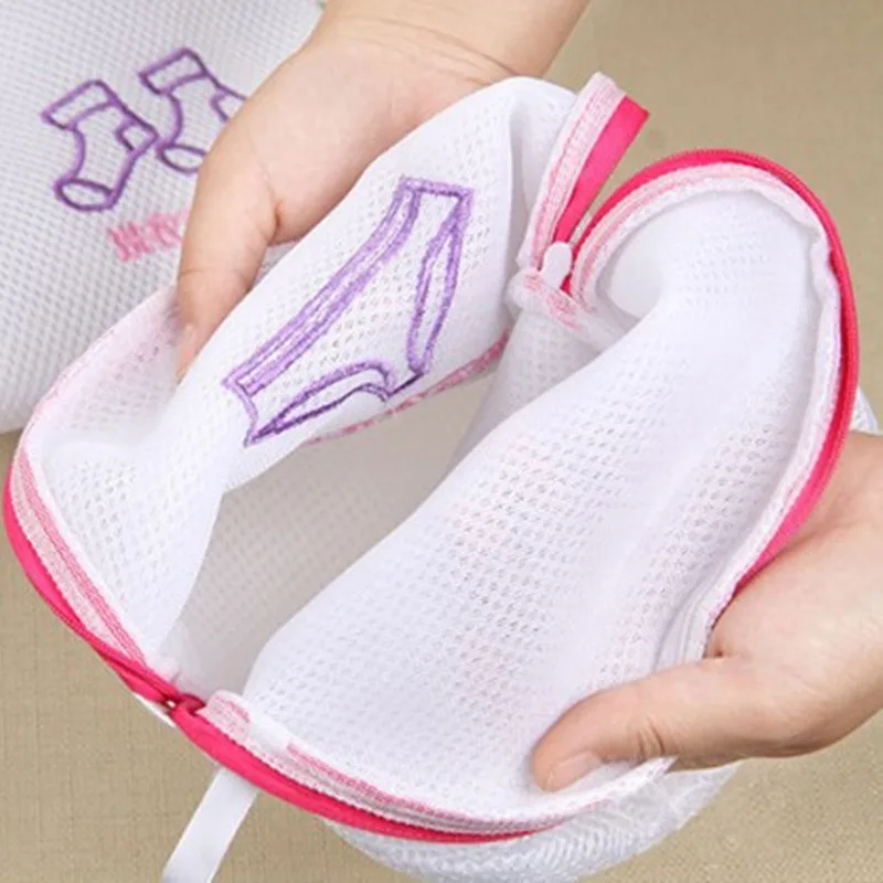 

2019 New Zipper Travel Clothes Storage Bags Foldable Mesh Laundry Bag Bra Socks Underwear Washing Protection Net Organizer