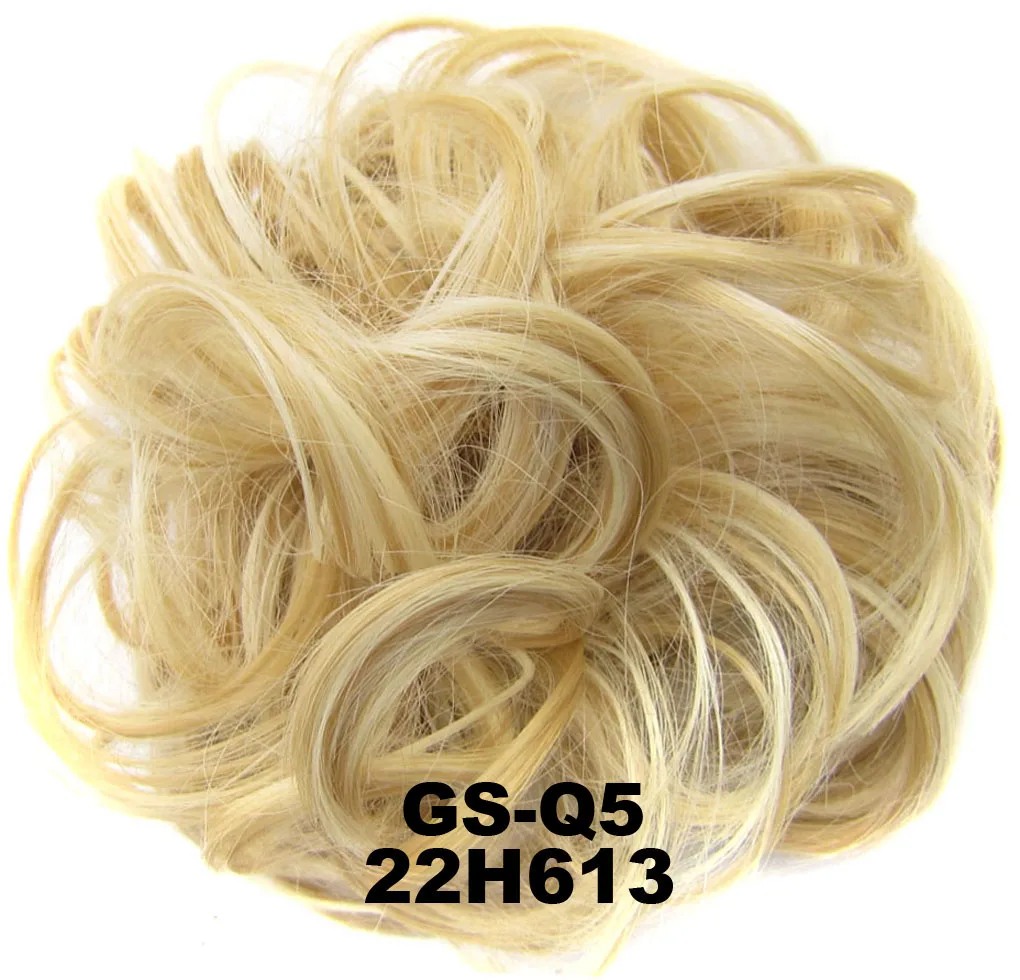 Similler женские эластичные вьющиеся синтетические шиньоны резинка для волос обертка для волос булочка шиньон аксессуары 30 г 44 цвета для свадьбы - Цвет: 22H613