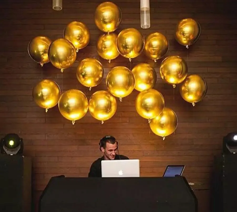Globos de Globos inflables de helio de fiesta de cumpleaños de boda Globos redondos 4D de oro rosa Globos de Globos inflables de helio de fiesta de cumpleaños de boda Globos redondos 4D de oro rosa