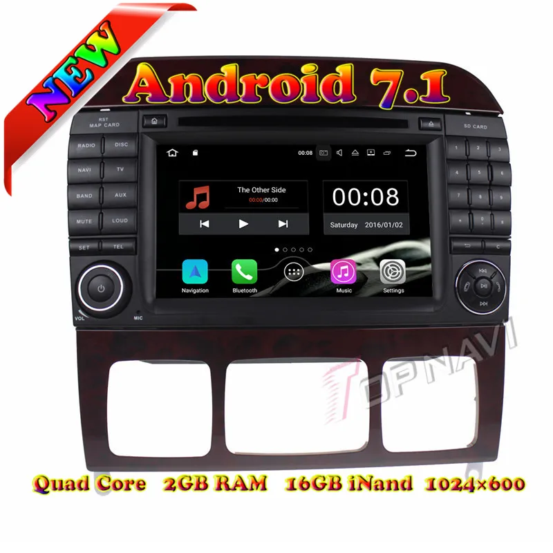 Cheap Topnavi Android 7.1 Car DVD Player Radio for Benz S Series R-W251/R280/R300/R320/R350/R500(2006-) Stereo GPS Naviagtion 2G+16GB 10