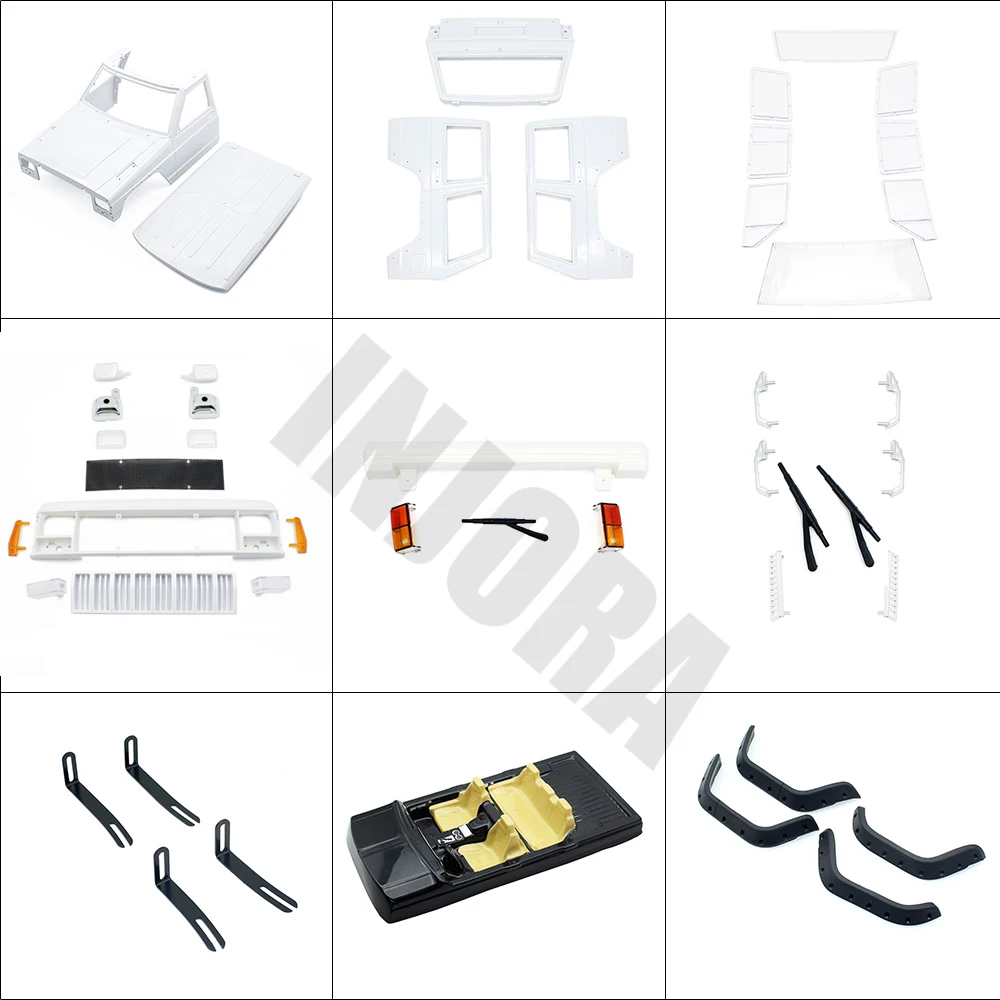 Distância entre Eixos Corpo para 1 Plástico Rígido Polegada Shell - 10 rc Crawler Axial Scx10 & ii 90046 90047 12.3 313mm 4 Peças e Acessórios