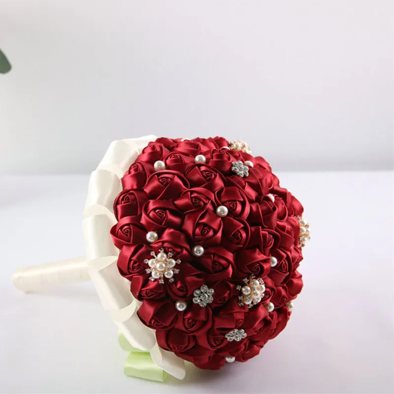 

Newest 1pc/lot red Artificial royal Wedding Bouquets Bridesmaid Crystal Bridal Wedding Bouquet de mariage