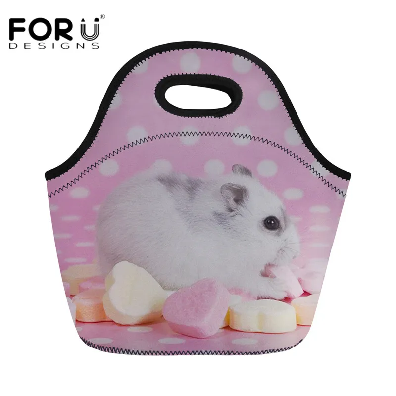 

FORUDESIGNS Cute 3D Animal Mouse Insulated Lunch Bags Women's Cooler Thermal Food Box Travel Picnic Folding Handbags for Kids