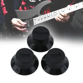 

3pcs/pack Plastic Electric Guitar Volume Adjusting Rotary Knob Potentiometer with 6mm hole Cap Guitar Parts & Accessories Black