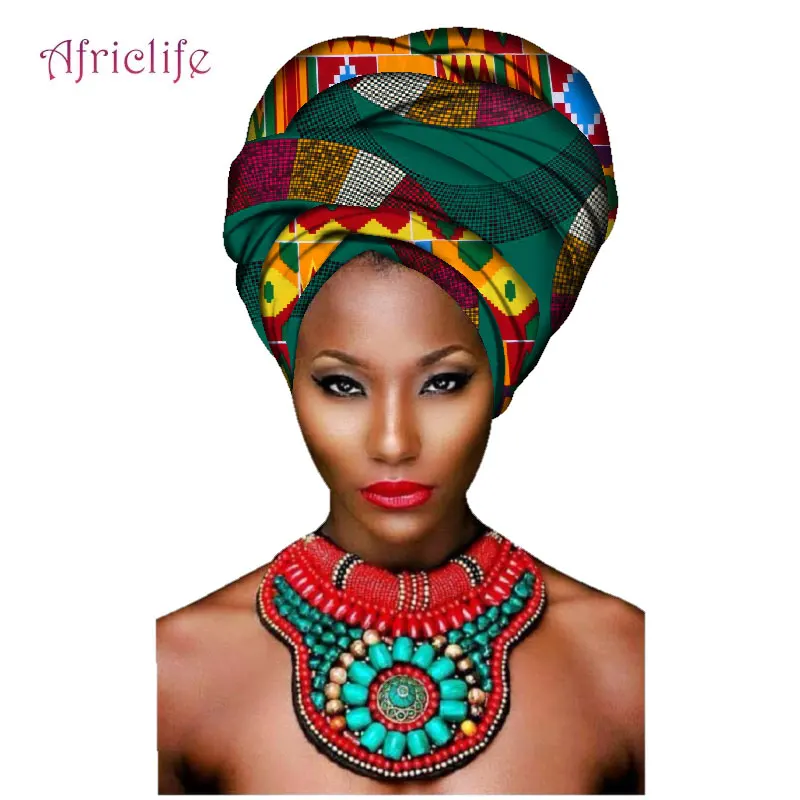 Лоскутные узоры, африканские повязки на голову, женский платок на голову, высокое качество, хлопок, женские повязки на голову, аксессуары AF008 - Цвет: 18