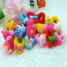 Real 10 Pcs/lot Cute Fashion Flower Headband Children Hair Accessories Elastic Bands Baby Girl Hairband Animals Rubber Ropes