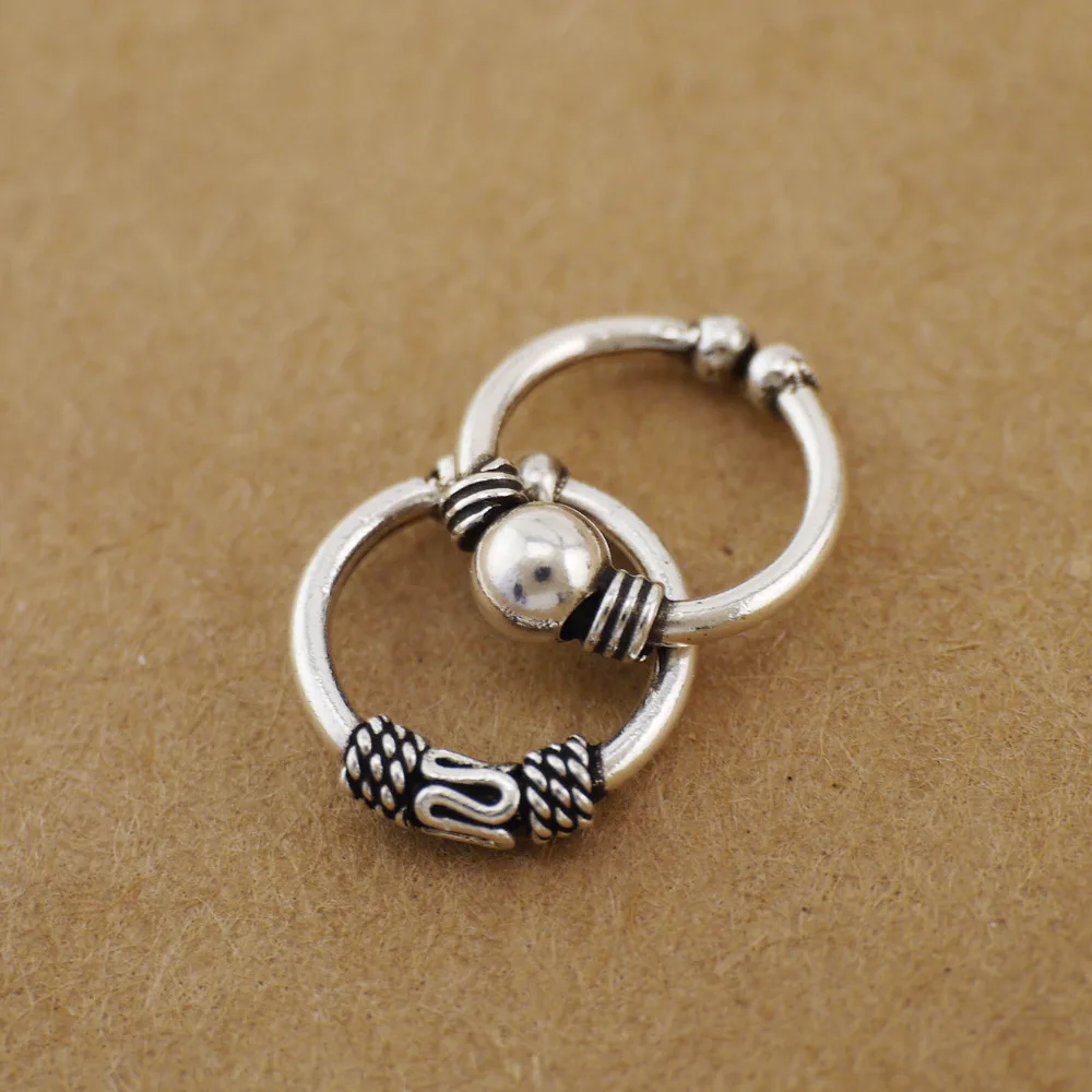 

1PC 925 Sterling Silver Bali Ear Clip Cuff Earring Nose Ring A1563