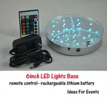 20 шт./лот 6 inch LED ваза свет База нескольких цветов с Дистанционный пульт Батарея эксплуатировать светильники для Свадебные украшения