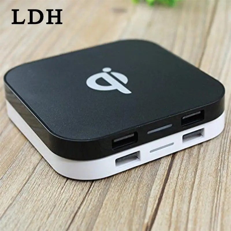 5V1A Portable Q8 QI Wireless Charger 2 USB Port Moblie Phone Charging Pad For iPhone Samsung