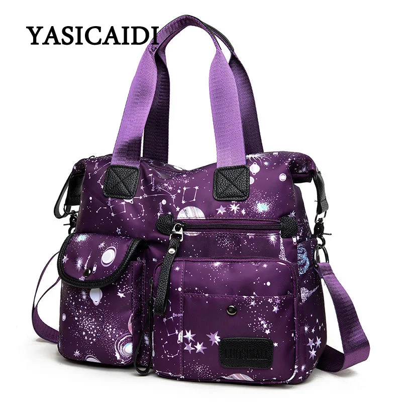 

Fashion Waterproof Shoulder Bags Nylon Starry sky Handbags Large Capacity Women Shopping Travel Casual Bucket Tote Messenger Bag