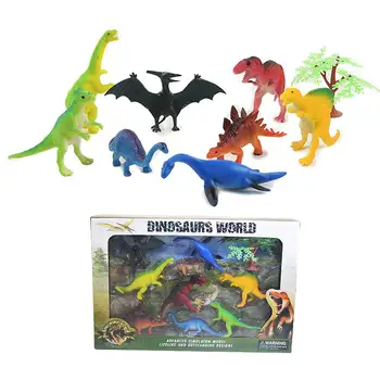

8pcs/box Dinosaur Simulation Toy Tyrannosaurus Rex Plesiosaur Stegosaurus Dinosaur Model for children boy gift