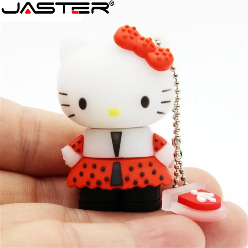 JASTER милый hello kitty Usb флеш-накопитель, флеш-накопитель, 4 ГБ, 8 ГБ, 16 ГБ, 32 ГБ, 64 ГБ, мультяшный U диск, флеш-карта, карта памяти, подарок