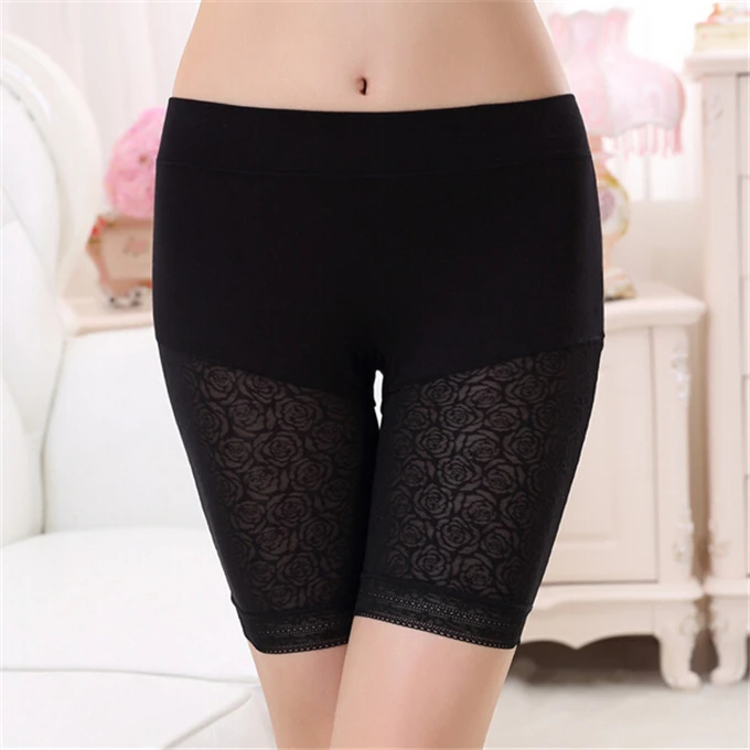 Women Lace/Bamboo Fiber Medium Solid Color/Stitching Lace Legging JL012
