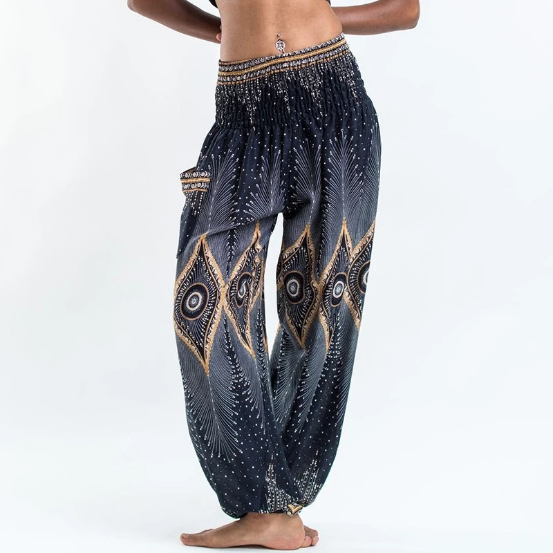 New Floral Print Harem Pants Women Casual Elastic Waist Loose Thai Pants Boho Summer Beachwear Trousers Comfy Home Wear Pants New Floral Print Harem Pants Women Casual Elastic Waist Loose Thai Pants Boho Summer Beachwear Trousers Comfy Home Wear Pants