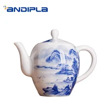300 мл Цзиндэчжэнь керамический чайник ручная роспись синий и белый фарфоровая ручка винтажный горшок для дома посуда для напитков пуэр чайники Tieguanyin