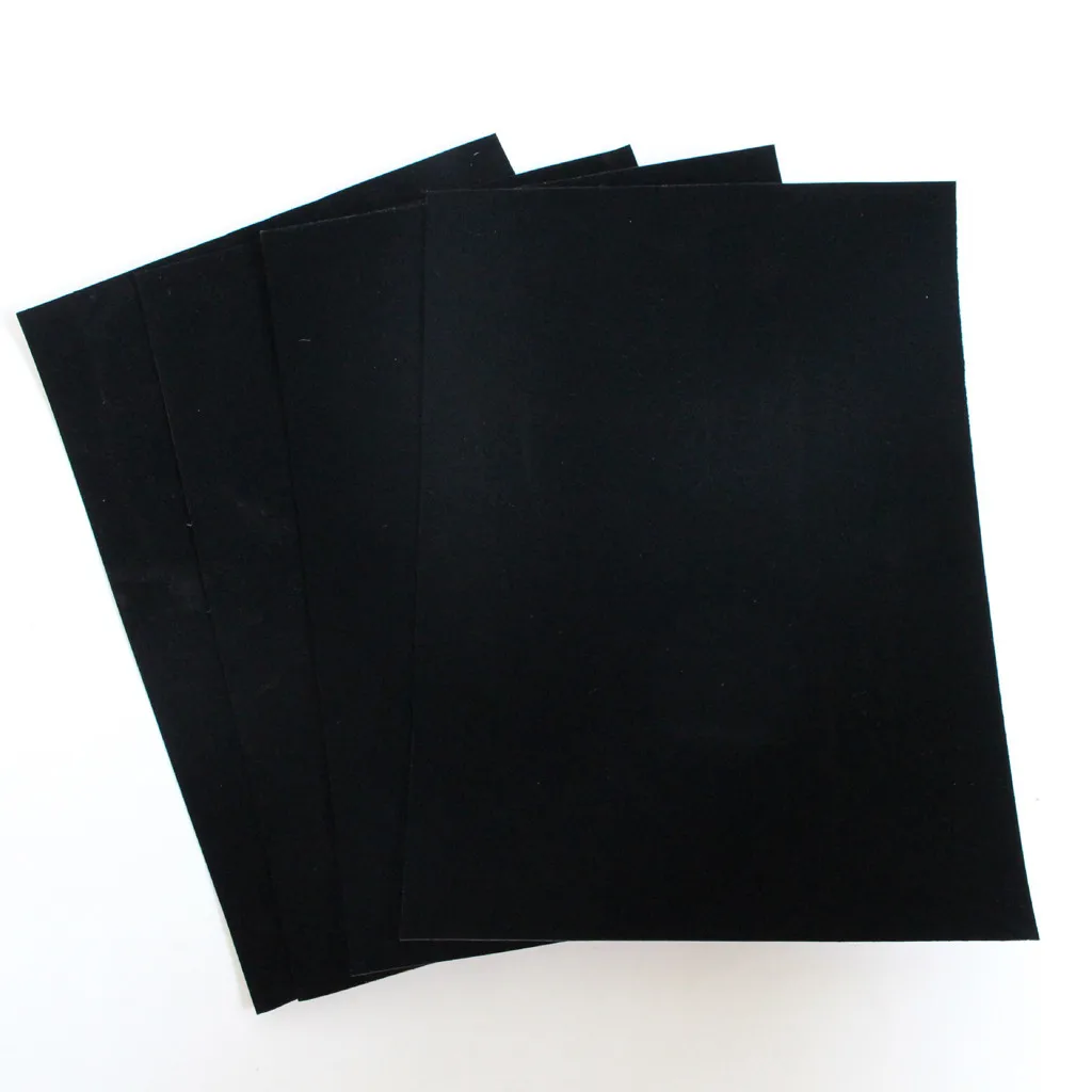 Черная фетровая ткань, клейкие листы, многоцелевой бархатный лист, липкая клейкая задняя пленка, этикетка, наклейка для лазера,, горячая распродажа