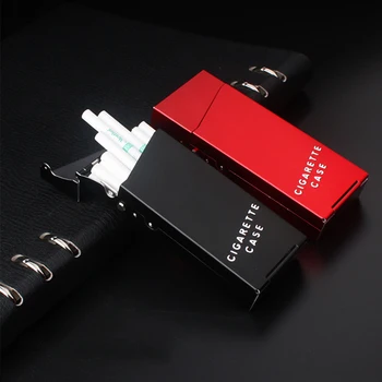

Narrow Fashion Pipe Personality Women Cigaret Slim Metal Case Cigarette Box Aluminum Fine Smoke Storage Box Smoking Accessories