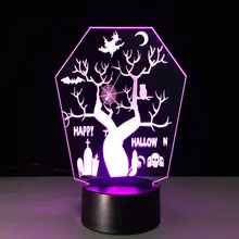 All saints tree 3D дистанционный светодиодный ночник проекционный 3d-светильник 7 цветов Изменение USB светодиодный как Хэллоуин украшения