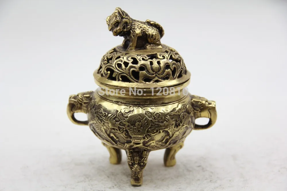 

Chinese Bronze Statue Sculpture Copperware Collection Collectible Lion Statue Censer Oriental Bronze Copper Ware On Sale!