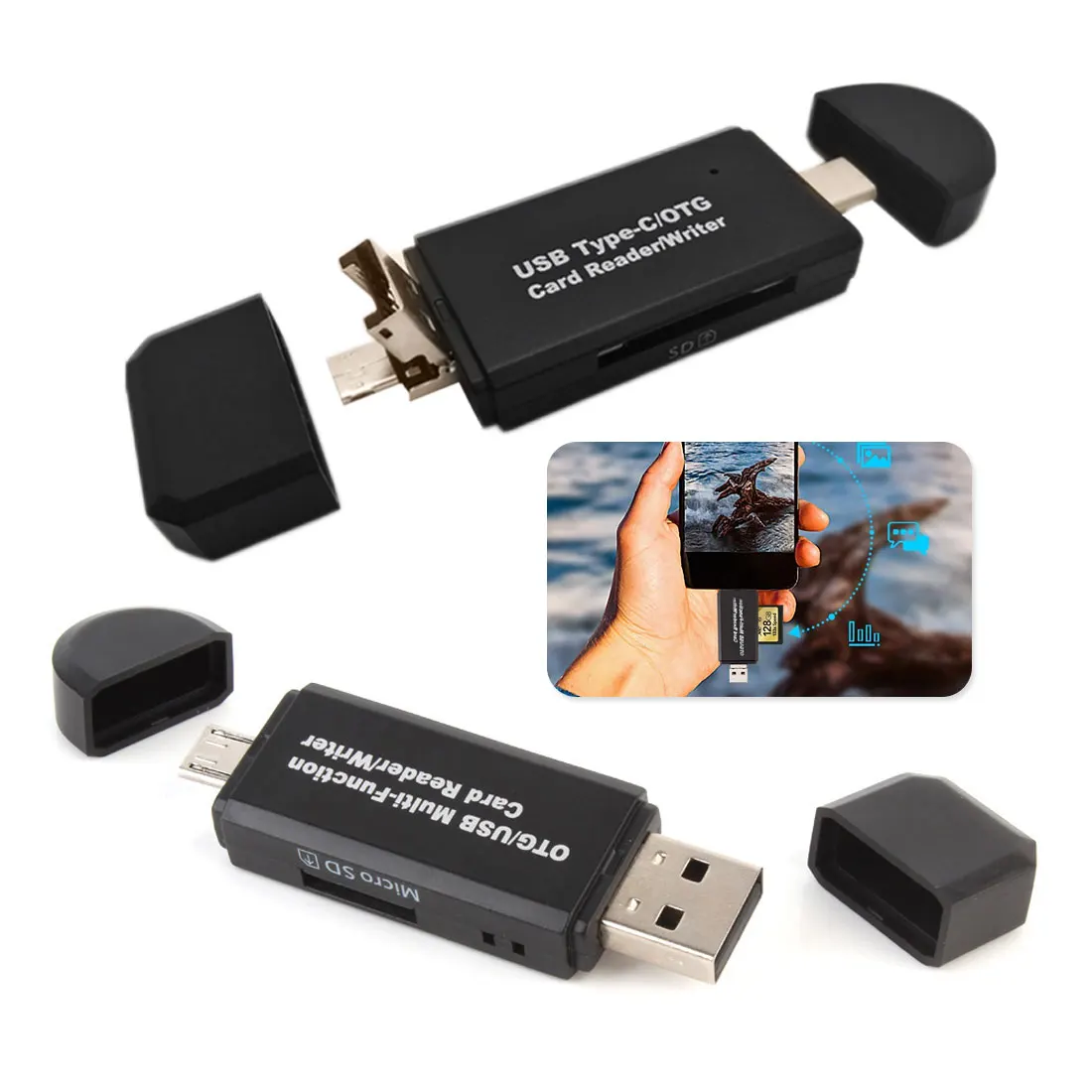 USB 2,0 TYPE-C кардридер микро интерфейс OTG кардридер с TF два-в-одном Мультифункциональный кардридер