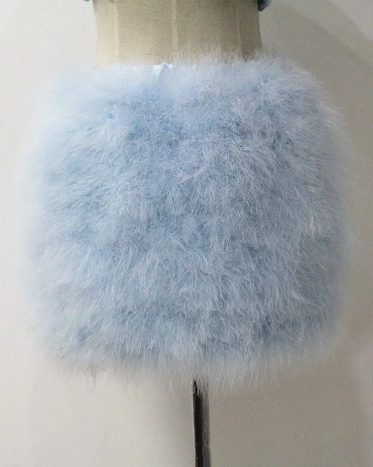 women skirt of natural ostrich feather fur female fashion fur mini skirt blue pink 5 colors warm Plus Size V21 women skirt of natural ostrich feather fur female fashion fur mini skirt blue pink 5 colors warm Plus Size V21
