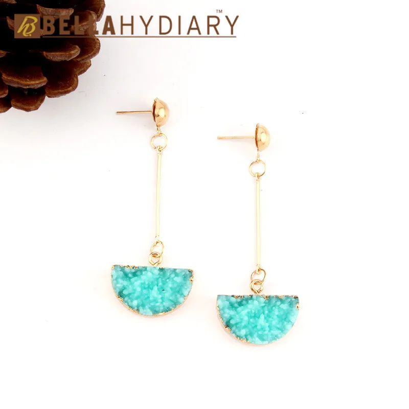 druzy earrings jewelry Ohrringe bijoux earings earring earing pendientes brinco big earrings vintage jewelry wedding earrings geometric earrings long earrings gifts for women resin earrings korean earrings (2)