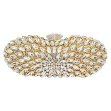 Роскошный полый кристалл вечерняя сумка женский кошелек для свадьбы, вечеринки Pochette серебро Женская шикарная сумка-клатч золотистого цвета 88157