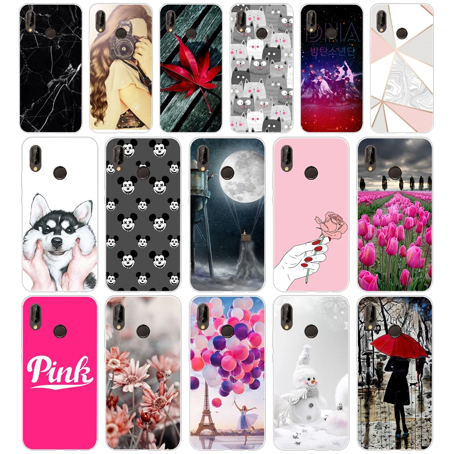 

G Huawei P20 Lite Case 5.84inch Huawei P20 Lite Soft Rubber TPU Silicone Back Phone Case For Huawei P20 Lite Cover Bag Cases