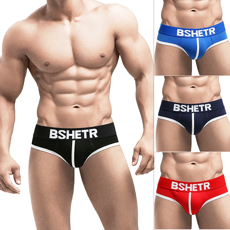 

3 pcs/lot Men's Underwear 2018 New Fashion Briefs shorts BSHETR Brand Sexy tanga Soft Cotton Male underpants Slip Gay Men briefs
