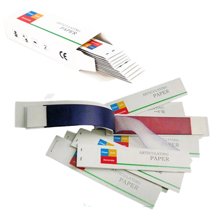 

1 Box Dental Material Articulating Paper RED + BLUE Strips 240 Sheet Whitening Teeth Oral Care Dentist Lab Product Tool