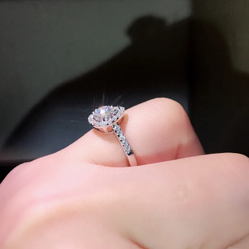 Модная в форме сердца кристалл кольцо обручальное кольцо женский циркон обручальные кольца для женщин Шарм ювелирные изделия вечерние подарок O4M349