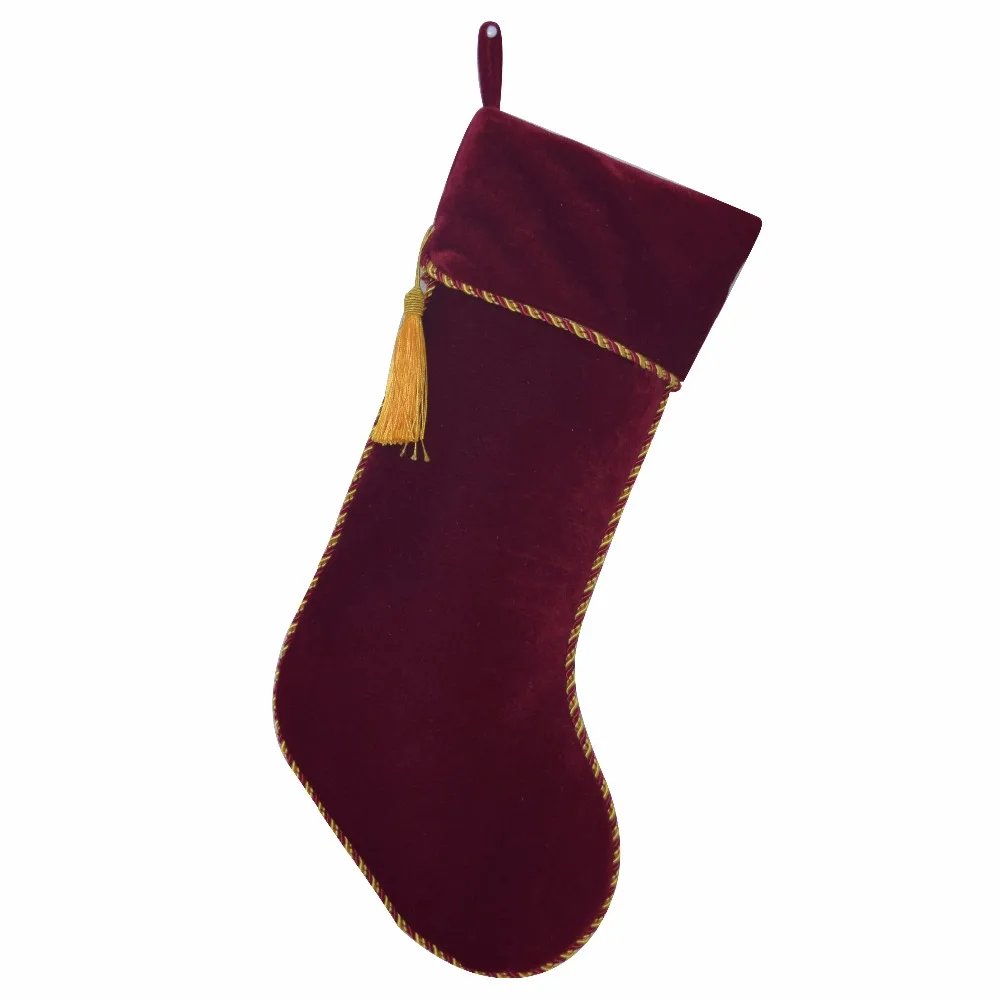 Новое поступление; комплект из 2 предметов; белые и красные бархатные носки с кисточками; носки Декоративные; рождественские чулки