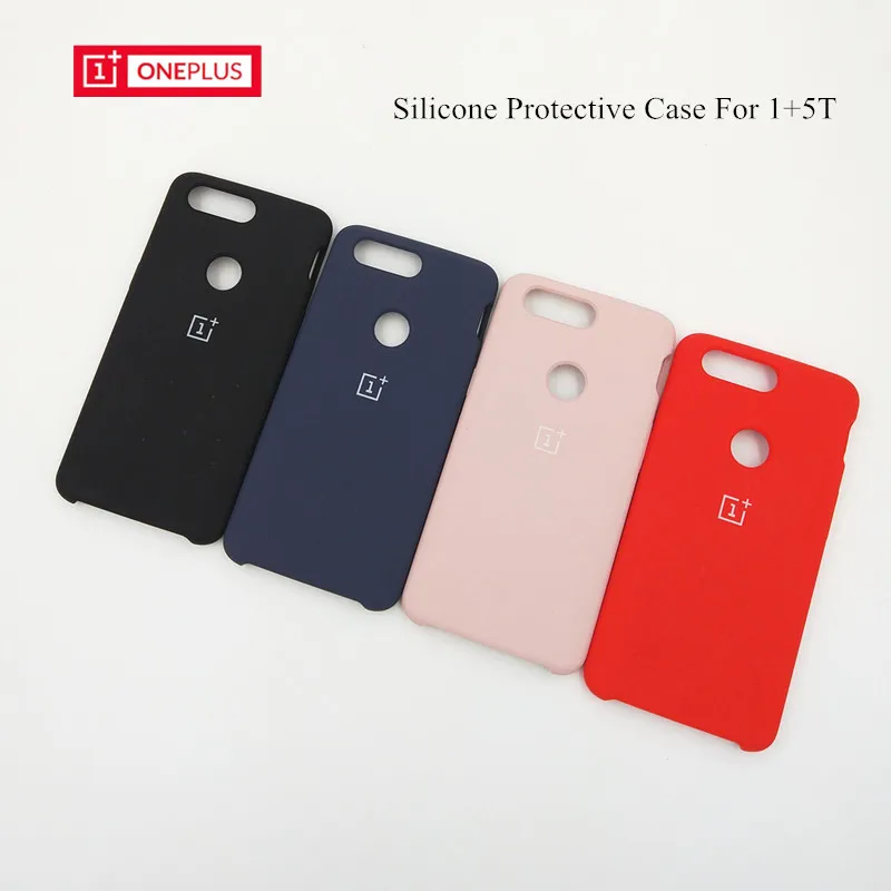 

Oneplus 1+ 5T Case Original Soft Silicone Cover Back Protective Case One plus Five T Silky liquid soft Phone shell &Power Button