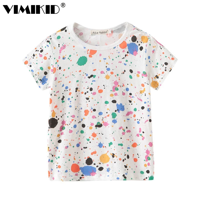 Детская одежда VIMIKID футболки с коротким рукавом хлопковые свитшоты принтом для