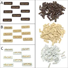 Деревянные украшения ручной работы 50 шт Деревянный Цвет деревянная надпись «ручная работа» 2 отверстия для шитья скрапбукинга 30 мм
