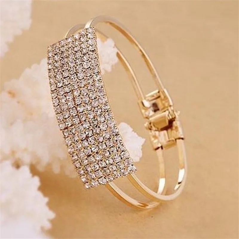 

NDFSOUL Bangle &Bracelet for Women Stainless Steel Bracelet Argent Manchette Bangle Interchangeable Crystal Bangle YWLY03