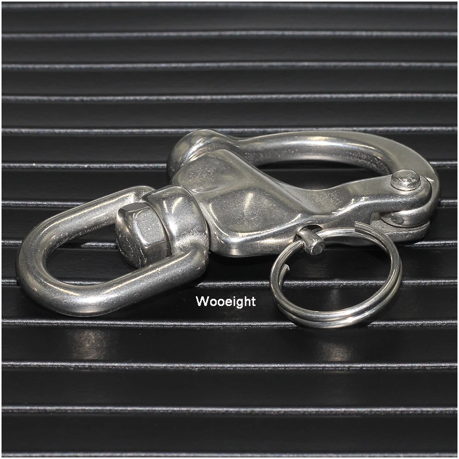 316 Stainless Steel Swivel Shackle Boat Marine Heavy Duty Snap Shackle D Ring Swivel Bail Hardware Quick Release Chain Hook (1)