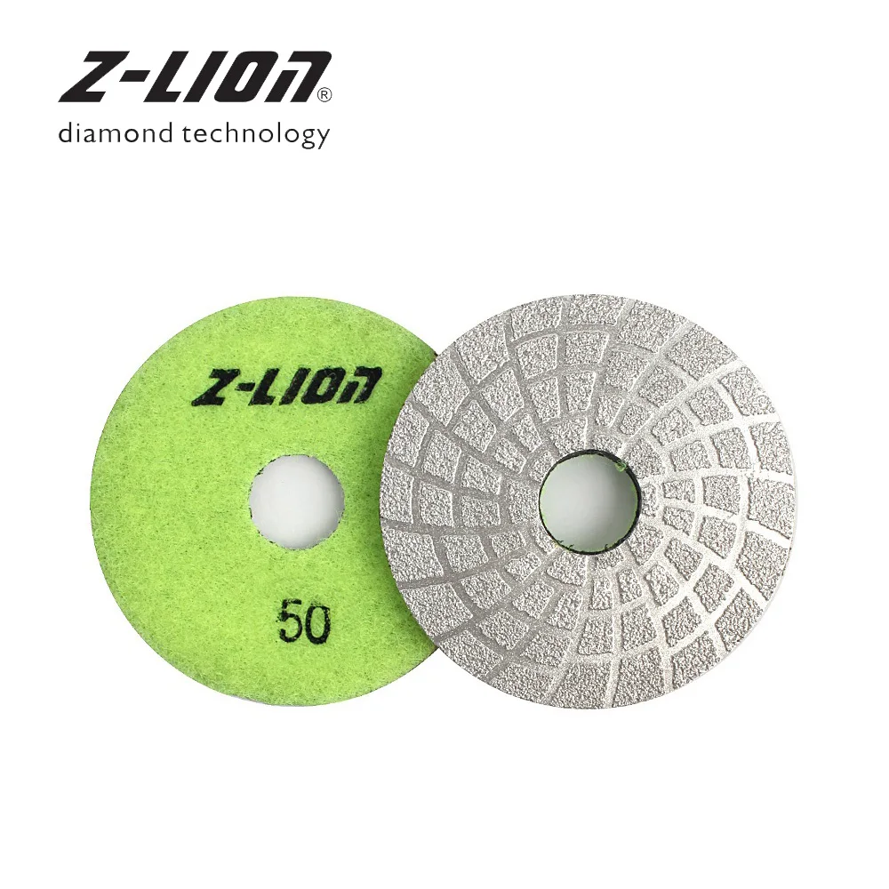 Z-LION 80 мм алмазная шлифовальная подушечка вакуумной пайки полировка колеса сухой мокрой шлифовальный диск для гранит, мрамор, камень абразивный инструмент