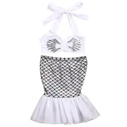 2018 Новое Детское платье русалки для костюмированной вечеринки для маленьких девочек, купальный костюм для девочек, костюм танкини