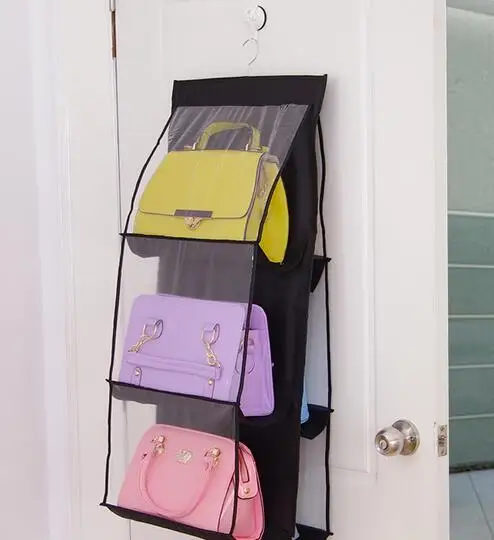 Fashion Hot 6 Pockets Hanging Storage Bag Purse Handbag Tote Fashion Hot 6 Pockets Hanging Storage Bag Purse Handbag Tote Organizer Closet Rack Hangers 4 Color In Holders Racks From Home Garden